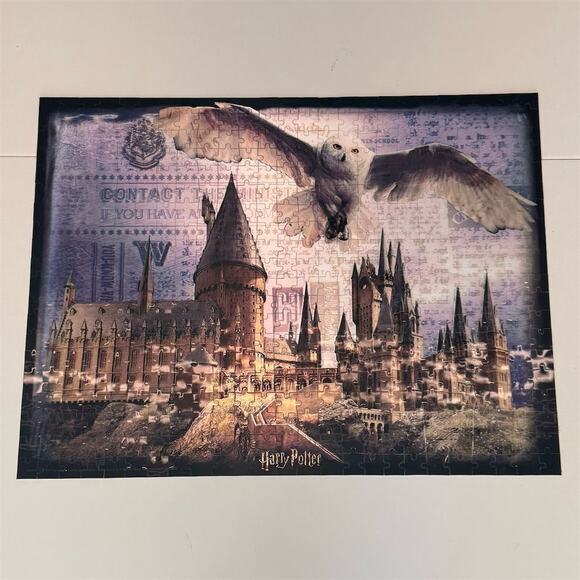 Harry Potter Prime 3D Puzzle Hogwarts Castle & Hedwig 500+ Pieces 24x18 COMPLETE - Picture 1 of 14